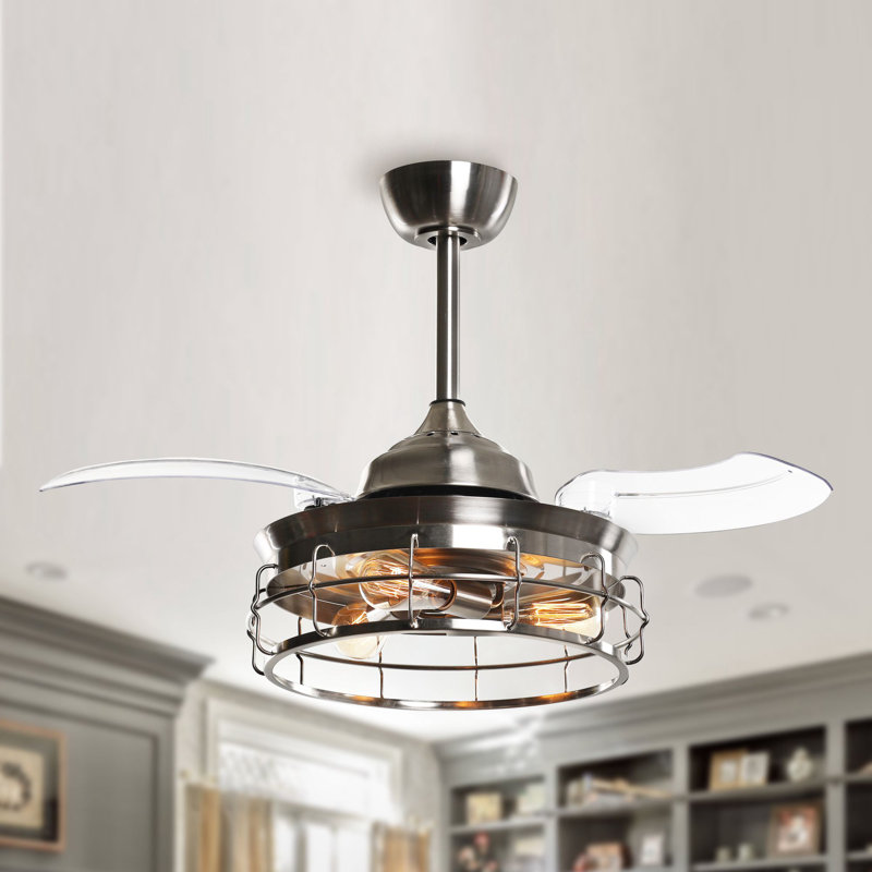 17 Stories 36'' Clontz 3 Blade Retractable Blades Ceiling Fan with